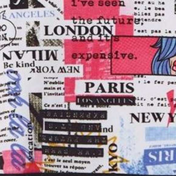 ❤️NWT VINTAGE TORRID SCOOP BRALETTE / SPORTS BRA - NEWSPAPER PRINT - PLUS SIZE - Picture 2 of 10